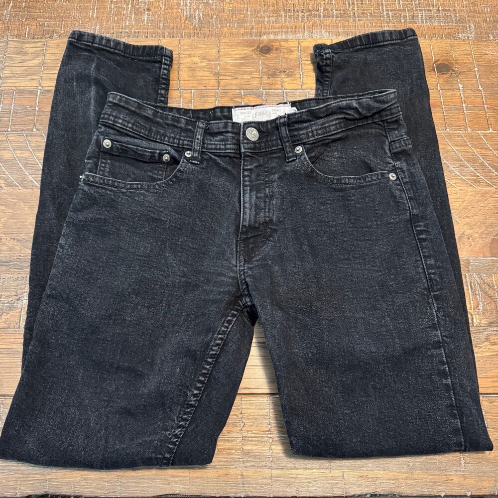 Akademiks Jeanius Black Denim Jeans Size 30x30 Slim Straight Streetwear Grunge